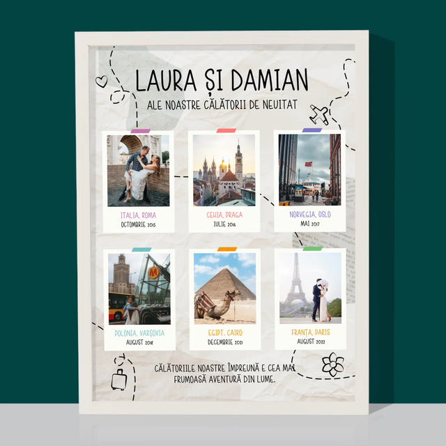 Istoria Noastră: Ale Noastre Călătorii De Neuitat - Imprimare Cu Ramă 30X40 (Verticală)