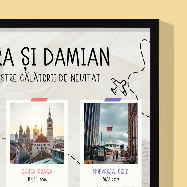 Istoria Noastră: Ale Noastre Călătorii De Neuitat - Imprimare Cu Ramă 30X40 (Verticală)