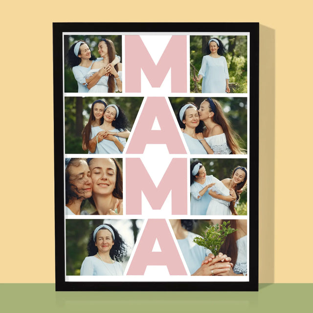 Colaj De Fotografii: Mama Colaj Din Fotografii - Imprimare Cu Ramă 30X40 (Verticală)