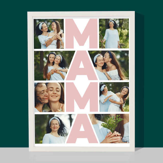 Colaj De Fotografii: Mama Colaj Din Fotografii - Imprimare Cu Ramă 30X40 (Verticală)