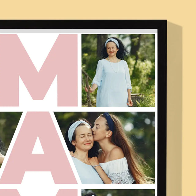 Colaj De Fotografii: Mama Colaj Din Fotografii - Imprimare Cu Ramă 30X40 (Verticală)