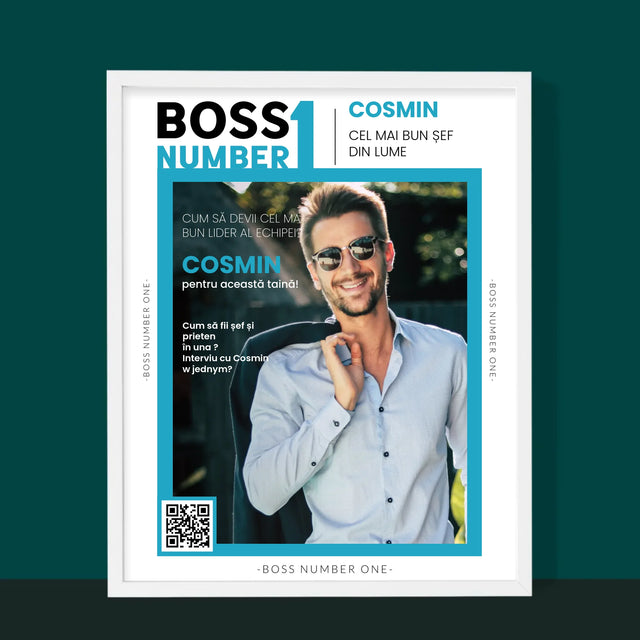 Copertă Derevistă: Boss Number One - Imprimare Cu Ramă 30X40 (Verticală)