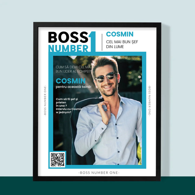 Copertă Derevistă: Boss Number One - Imprimare Cu Ramă 30X40 (Verticală)