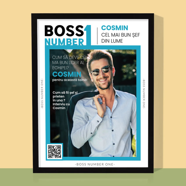 Copertă Derevistă: Boss Number One - Imprimare Cu Ramă 30X40 (Verticală)