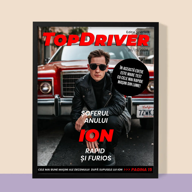 Copertă Derevistă: Topdriver: Copertă De Rewistă - Imprimare Cu Ramă 30X40 (Verticală)