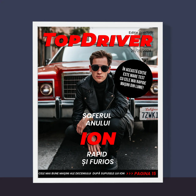 Copertă Derevistă: Topdriver: Copertă De Rewistă - Imprimare Cu Ramă 30X40 (Verticală)