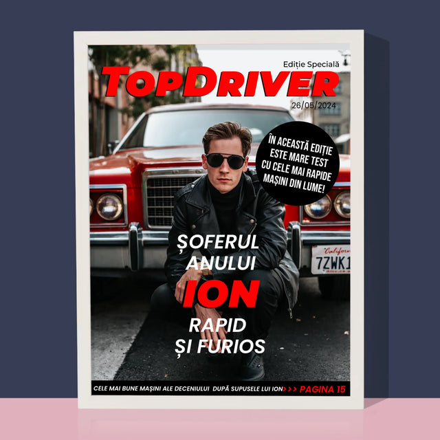 Copertă Derevistă: Topdriver: Copertă De Rewistă - Imprimare Cu Ramă 30X40 (Verticală)