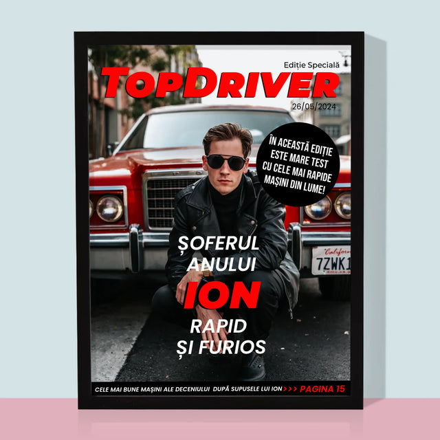 Copertă Derevistă: Topdriver: Copertă De Rewistă - Imprimare Cu Ramă 30X40 (Verticală)