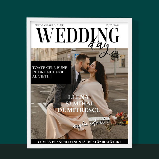 Copertă Derevistă: Wedding Day - Imprimare Cu Ramă 30X40 (Verticală)