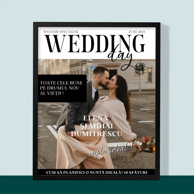 Copertă Derevistă: Wedding Day - Imprimare Cu Ramă 30X40 (Verticală)