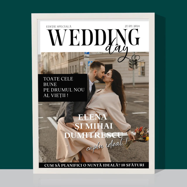 Copertă Derevistă: Wedding Day - Imprimare Cu Ramă 30X40 (Verticală)