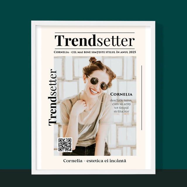 Copertă Derevistă: Trendsetter Copertă De Revistă - Imprimare Cu Ramă 30X40 (Verticală)