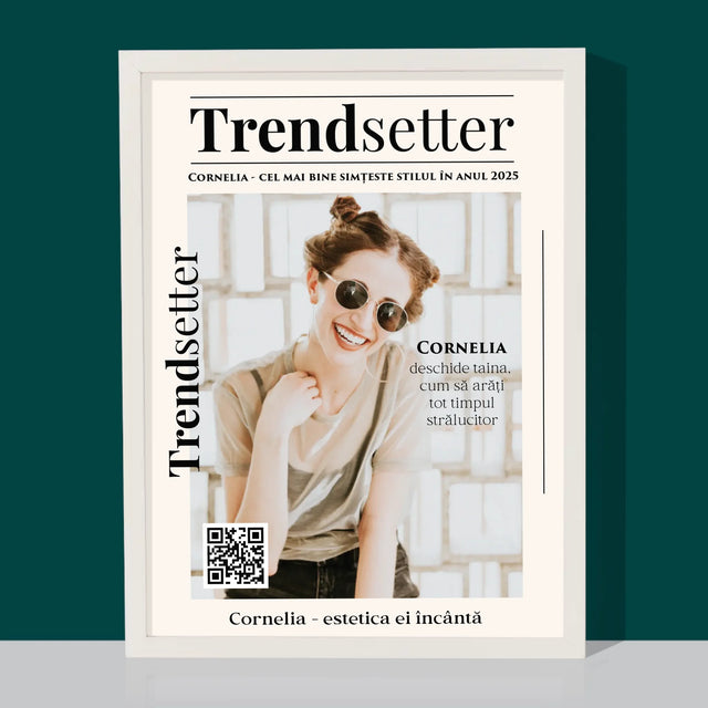 Copertă Derevistă: Trendsetter Copertă De Revistă - Imprimare Cu Ramă 30X40 (Verticală)