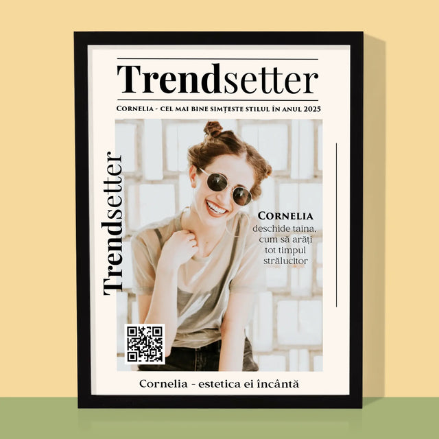 Copertă Derevistă: Trendsetter Copertă De Revistă - Imprimare Cu Ramă 30X40 (Verticală)
