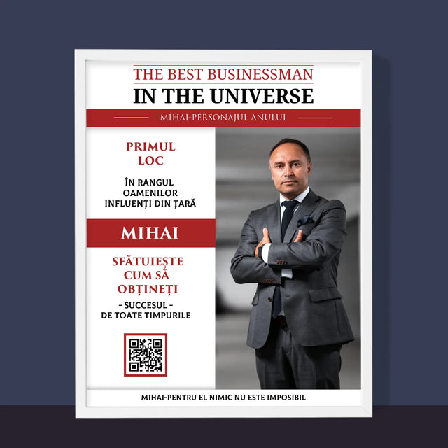 Copertă Derevistă: The Best Buisnessman In The Universe - Imprimare Cu Ramă 30X40 (Verticală)