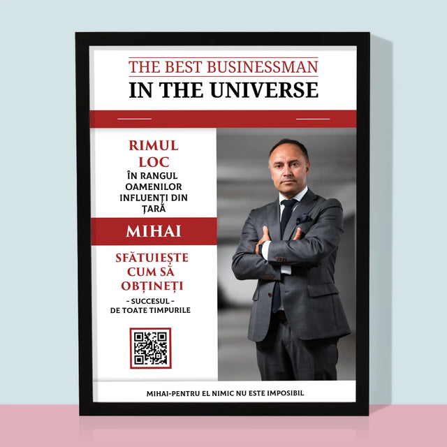 Copertă Derevistă: The Best Buisnessman In The Universe - Imprimare Cu Ramă 30X40 (Verticală)