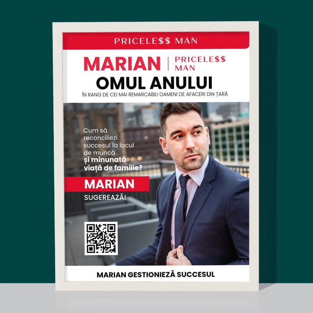 Copertă Derevistă: Priceless Man: Copertă De Revistă - Imprimare Cu Ramă 30X40 (Verticală)