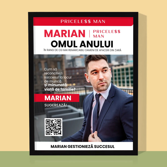 Copertă Derevistă: Priceless Man: Copertă De Revistă - Imprimare Cu Ramă 30X40 (Verticală)