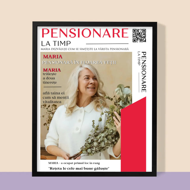 Copertă Derevistă: Pensionare La Timp - Imprimare Cu Ramă 30X40 (Verticală)