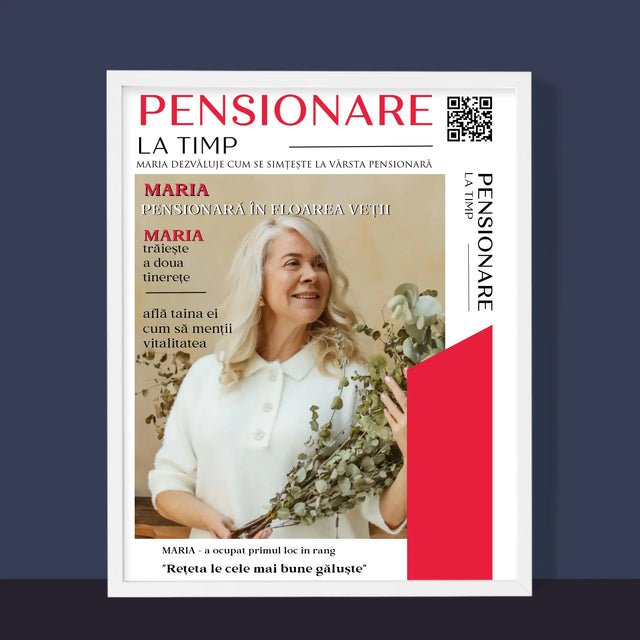 Copertă Derevistă: Pensionare La Timp - Imprimare Cu Ramă 30X40 (Verticală)