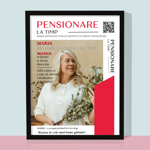 Copertă Derevistă: Pensionare La Timp - Imprimare Cu Ramă 30X40 (Verticală)
