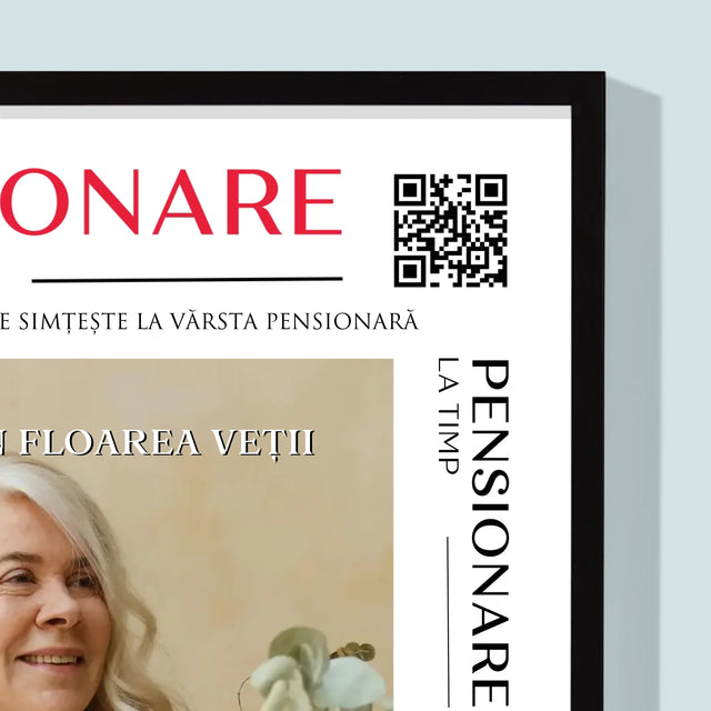 Copertă Derevistă: Pensionare La Timp - Imprimare Cu Ramă 30X40 (Verticală)