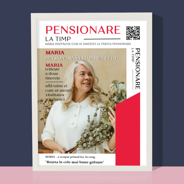 Copertă Derevistă: Pensionare La Timp - Imprimare Cu Ramă 30X40 (Verticală)
