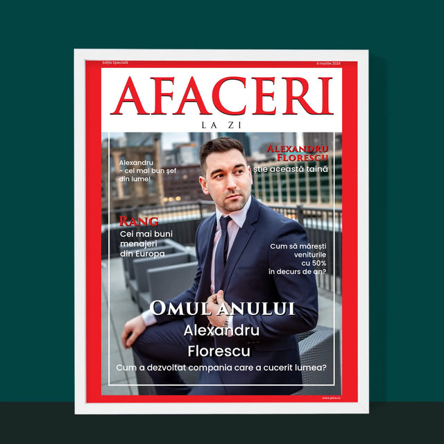 Copertă Derevistă: Afaceri La Zi, Coperta Revistei - Imprimare Cu Ramă 30X40 (Verticală)