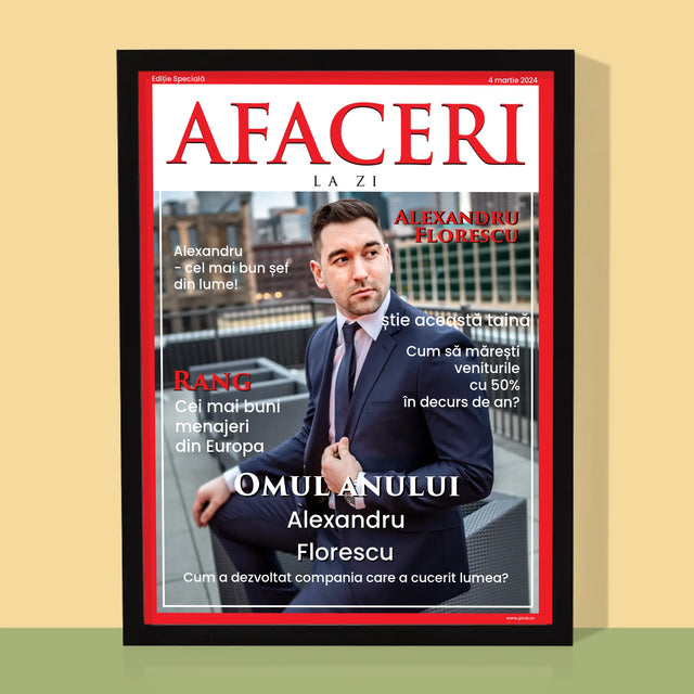 Copertă Derevistă: Afaceri La Zi, Coperta Revistei - Imprimare Cu Ramă 30X40 (Verticală)