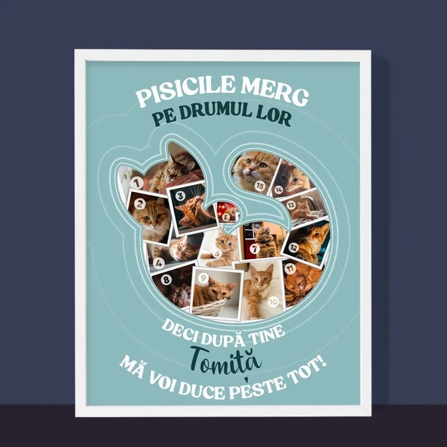 Formă Din Fotografii: Pisic - Imprimare Cu Ramă 30X40 (Verticală)