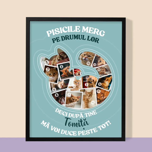 Formă Din Fotografii: Pisic - Imprimare Cu Ramă 30X40 (Verticală)
