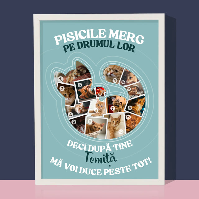 Formă Din Fotografii: Pisic - Imprimare Cu Ramă 30X40 (Verticală)