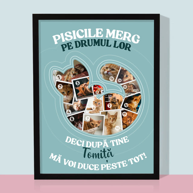 Formă Din Fotografii: Pisic - Imprimare Cu Ramă 30X40 (Verticală)