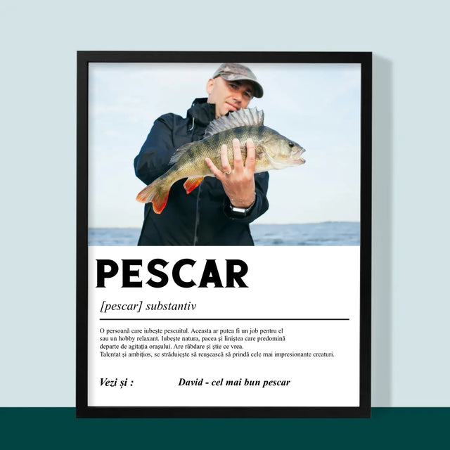 Fotografie Si Semnătură: Definiția Pescarului - Imprimare Cu Ramă 30X40 (Verticală)