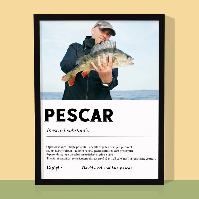 Fotografie Si Semnătură: Definiția Pescarului - Imprimare Cu Ramă 30X40 (Verticală)