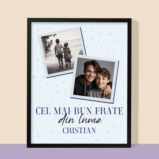 Colaj De Fotografii: Cel Mai Bun Frate Din Lume - Imprimare Cu Ramă 30X40 (Verticală)