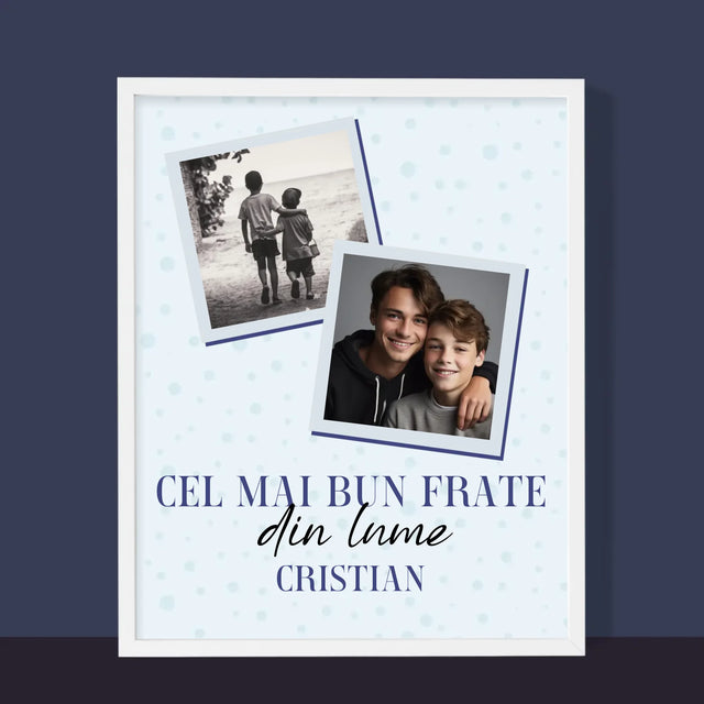 Colaj De Fotografii: Cel Mai Bun Frate Din Lume - Imprimare Cu Ramă 30X40 (Verticală)