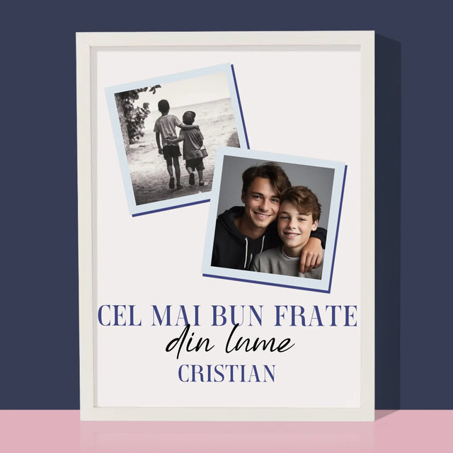 Colaj De Fotografii: Cel Mai Bun Frate Din Lume - Imprimare Cu Ramă 30X40 (Verticală)