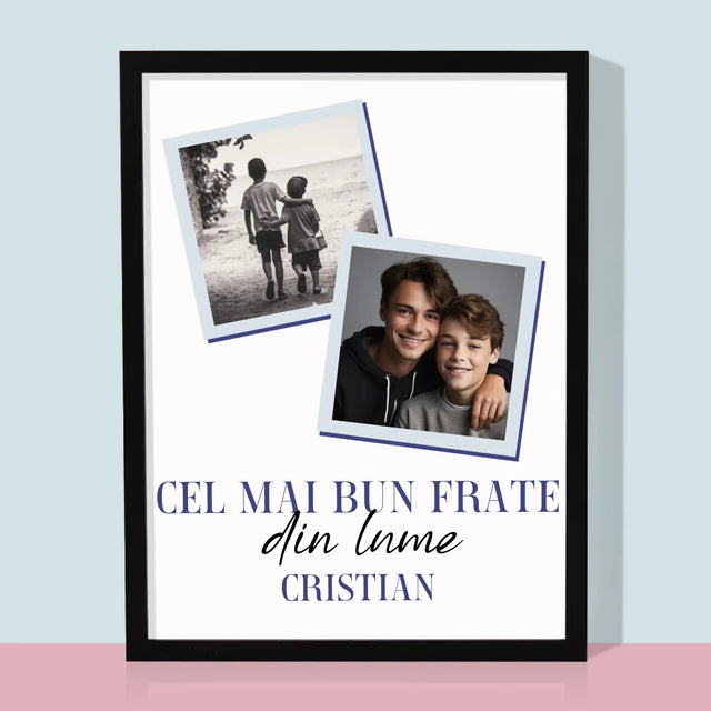 Colaj De Fotografii: Cel Mai Bun Frate Din Lume - Imprimare Cu Ramă 30X40 (Verticală)