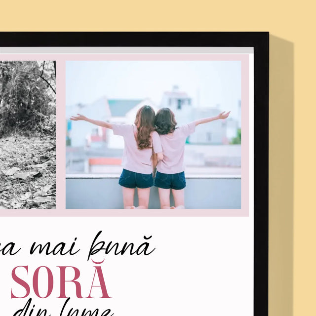 Colaj De Fotografii: Cea Mai Bună Soră Din Lume - Imprimare Cu Ramă 30X40 (Verticală)
