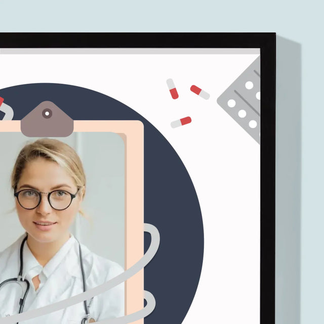 Fotografie Si Semnătură: Medic Cu Inimă Mare - Imprimare Cu Ramă 30X40 (Verticală)