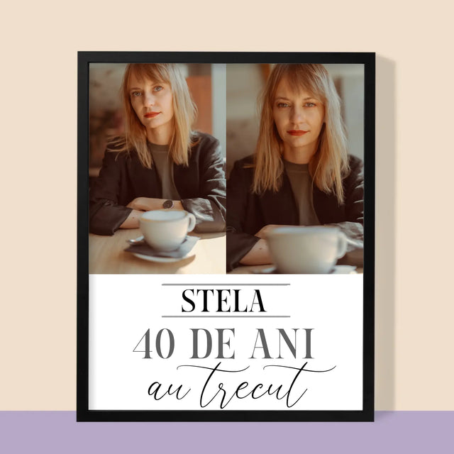 Colaj De Fotografii: Au Trecut 40 De Ani - Imprimare Cu Ramă 30X40 (Verticală)