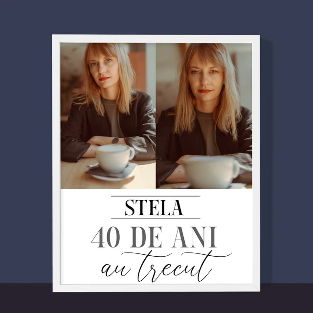 Colaj De Fotografii: Au Trecut 40 De Ani - Imprimare Cu Ramă 30X40 (Verticală)