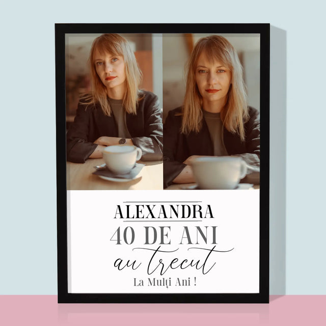 Colaj De Fotografii: Au Trecut 40 De Ani - Imprimare Cu Ramă 30X40 (Verticală)