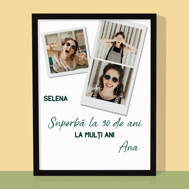 Colaj De Fotografii: Superbă La 30 De Ani - Imprimare Cu Ramă 30X40 (Verticală)