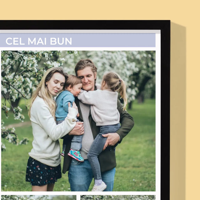 Colaj De Fotografii: Cel Mai Bun Tată - Imprimare Cu Ramă 30X40 (Verticală)