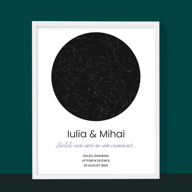 Harta Stelelor: Harta Stelelor: Sub Stele - Imprimare Cu Ramă 30X40 (Verticală)