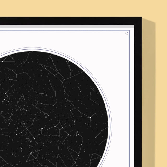 Harta Stelelor: Harta Stelelor: Sub Stele - Imprimare Cu Ramă 30X40 (Verticală)