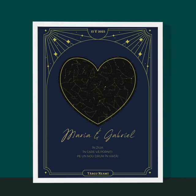 Harta Stelelor: Harta Stelelor: Drumul Vostru Comun - Imprimare Cu Ramă 30X40 (Verticală)