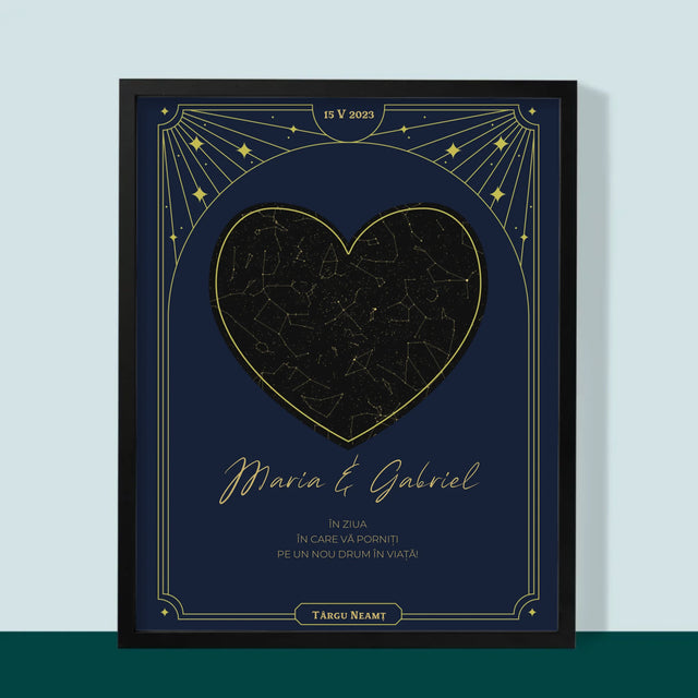 Harta Stelelor: Harta Stelelor: Drumul Vostru Comun - Imprimare Cu Ramă 30X40 (Verticală)